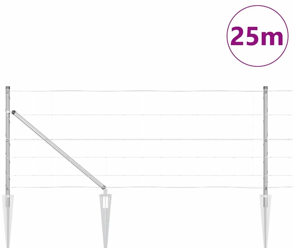 vidaXL Φράκτης 0.8x25 μ Γαλβανισμένος Χάλυβας
