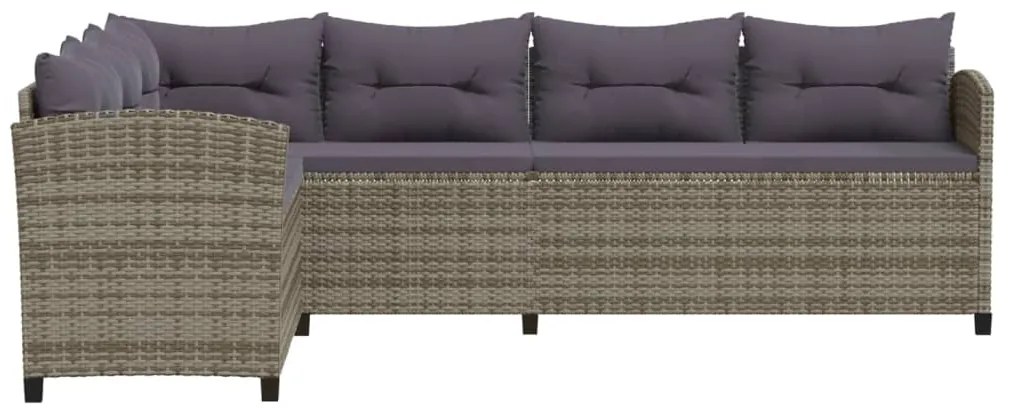 vidaXL Σαλόνι Κήπου 7 Τεμαχίων Γκρι από Συνθετικό Ρατάν με Μαξιλάρια