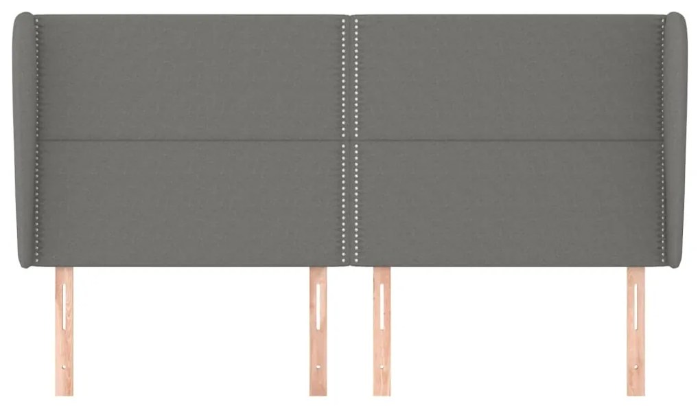 vidaXL Κεφαλάρι με Πτερύγια Σκούρο Γκρι 203x23x118/128 εκ. Υφασμάτινο