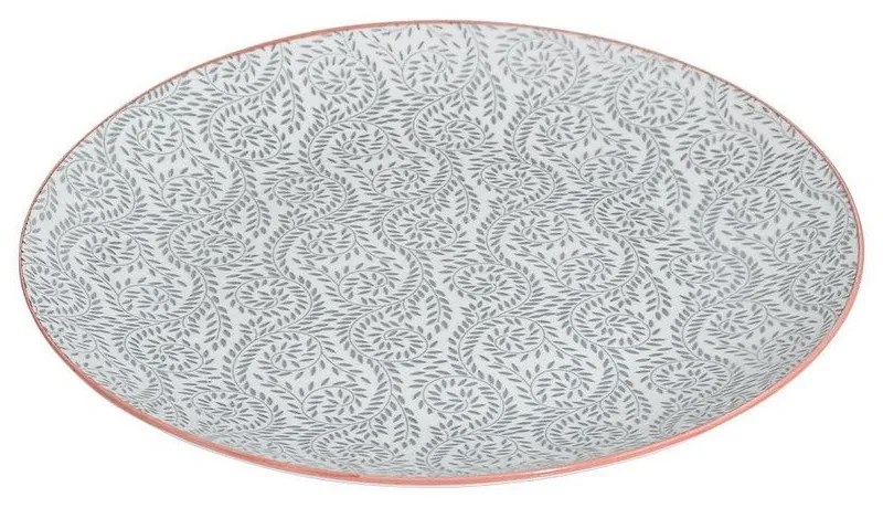 Πιάτο Ρηχό Vines 07-21719 Πορσελάνινο 27cm White-Grey Estia Πορσελάνη