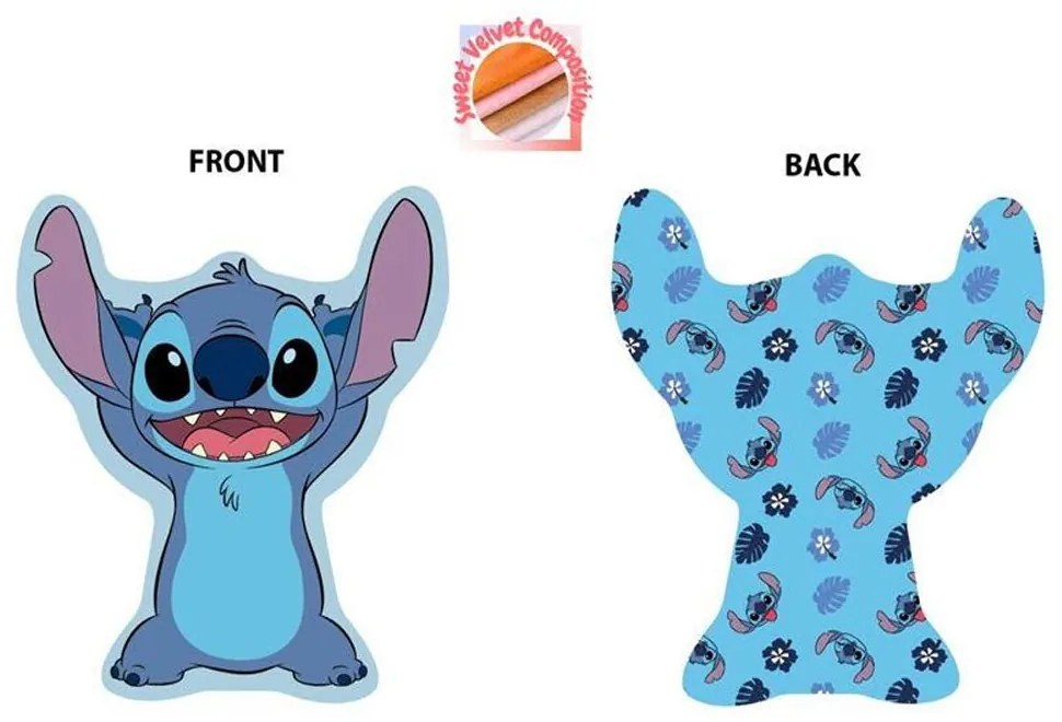 Μαξιλάρι Διακοσμητικό Παιδικό 3D (Με Γέμιση) Disney Home Stitch 682 20cm Sky Blue DimCol 20cm Velboa