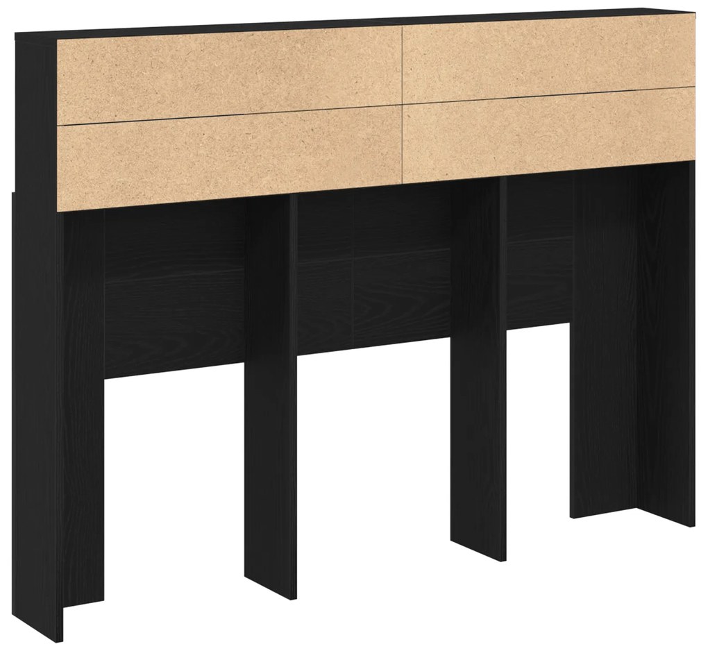 vidaXL Κεφαλάς Ντουλάπας - Μαύρος Δρυς, 140 x 19 x 103.5 εκ, Φτιαγμένο από Επεξεργασμένο Ξύλο.