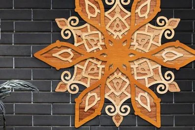 Σετ των 2 Intra απο ξύλο plywood 3mm-4mm πάχος 3d Layered Mandala Design Δίασταση 30x30 cm INTRAFABR-77623620