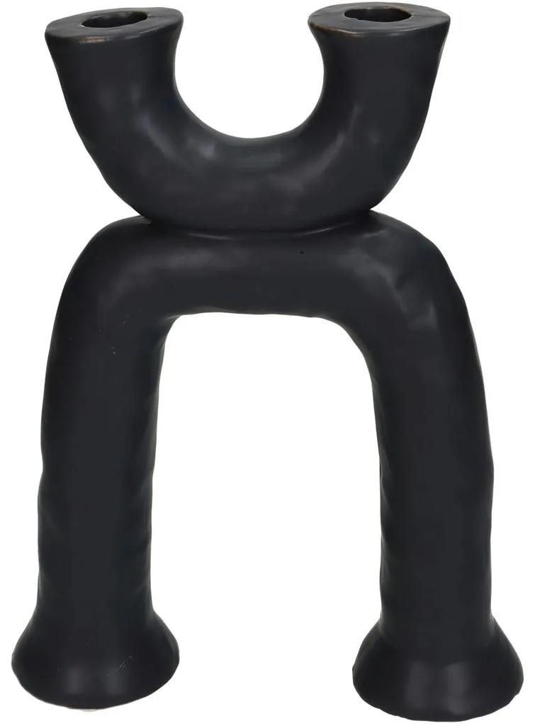 Κηροπήγιο ArteLibre Μαύρο Κεραμικό 19.5x6.5x27cm
