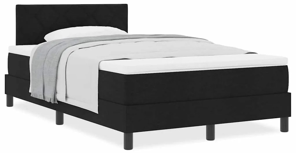 vidaXL Κρεβάτι box spring με στρώμα Μαύρο 120 x 190 cm ύφασμα