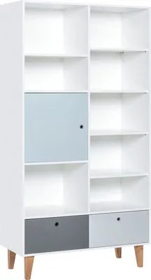 Βιβλιοθήκη Concept plus-Γαλάζιο - 105.00Χ45.00Χ201.30cm