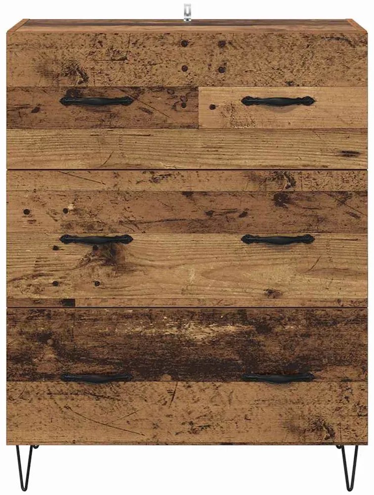 vidaXL Πλαϊνό γραφείο με συρτάρι Παλιό Ξύλο 69,5 x 34 x 90 εκ.