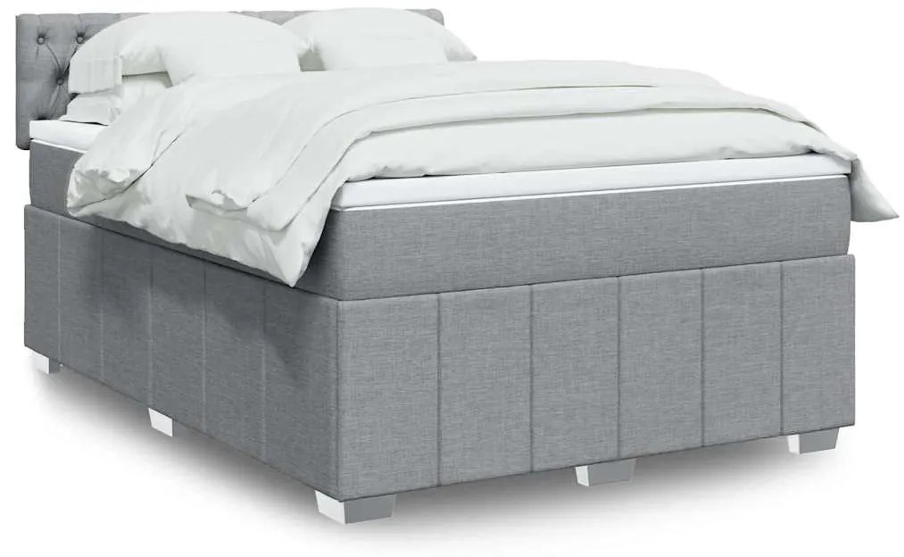 vidaXL Κρεβάτι Boxspring με Στρώμα Αν. Πράσινο 160x200εκ Υφασμάτινο