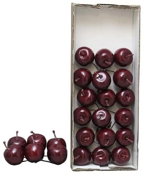 Supergreens Διακοσμητικό Μήλο Σκούρο Κόκκινο Set/24 Ø3,5 εκ.