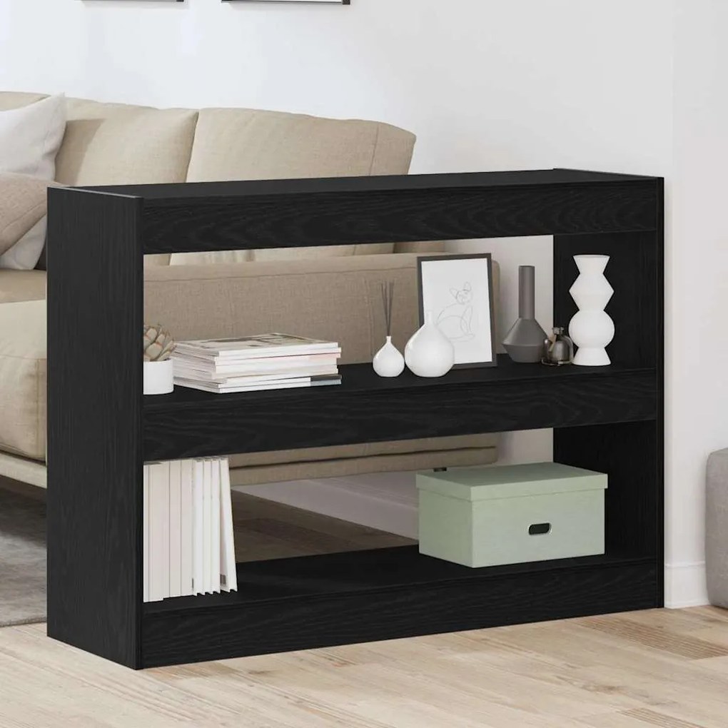 vidaXL Βιβλιοθήκη Μαύρη δρυς 100 x 30 x 72 εκ Επεξεργασμένο ξύλο