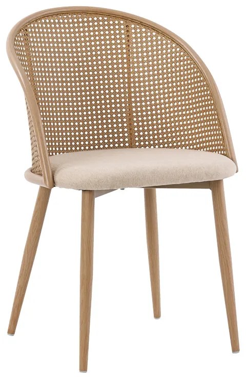 Intrahome Καρέκλα Riccardo Intrahome φυσικό pe rattan-μπεζ ύφασμα-φυσικό μέταλλο 56x52x82εκ | SKU: INTRAPA-169111179