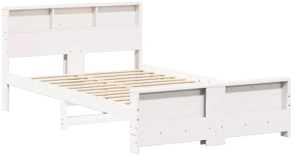 vidaXL Σκελετός Κρεβατιού Λευκό 140 x 190 cm Μασίφ ξύλο πεύκου