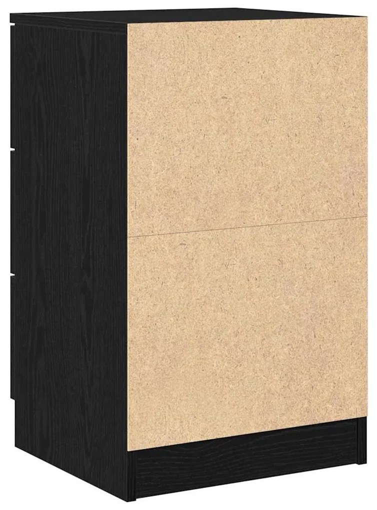 vidaXL Κομοδίνο Μαύρη δρυς 40 x 65 x 65 εκ. Επεξεργασμένο ξύλο