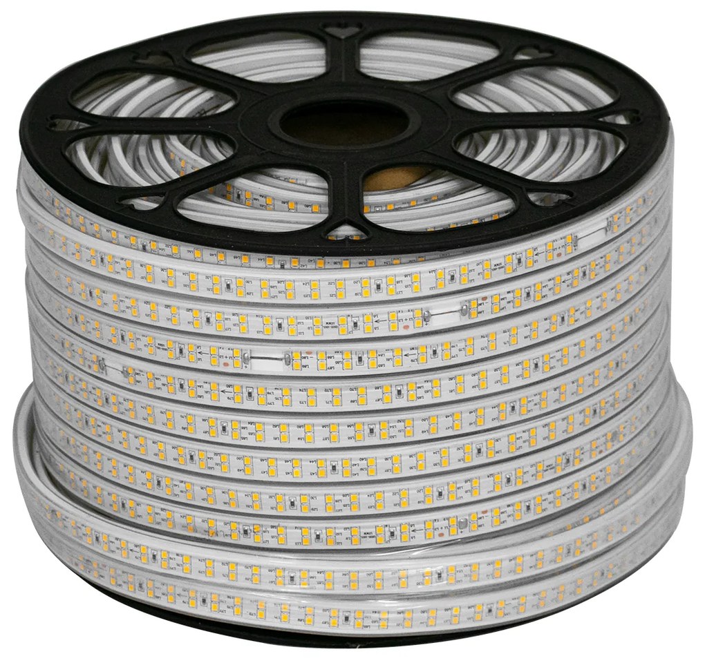 GloboStar® 70513 Wide Ταινία Διπλής Σειράς Epistar LED SMD 2835 1m 24W/m 180LED/m 3144lm/m 120° DC 230V Αδιάβροχη IP68 Ultra Θερμό Λευκό 2200K Dimmable