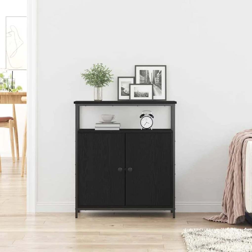 vidaXL Πλαϊνό γραφείο Μαύρη δρυς 70 x 30 x 80 εκ. Επεξεργασμένο ξύλο