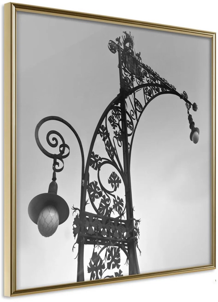 Αφίσα - Charming Lantern - 50x50 - Χρυσό - Χωρίς πασπαρτού