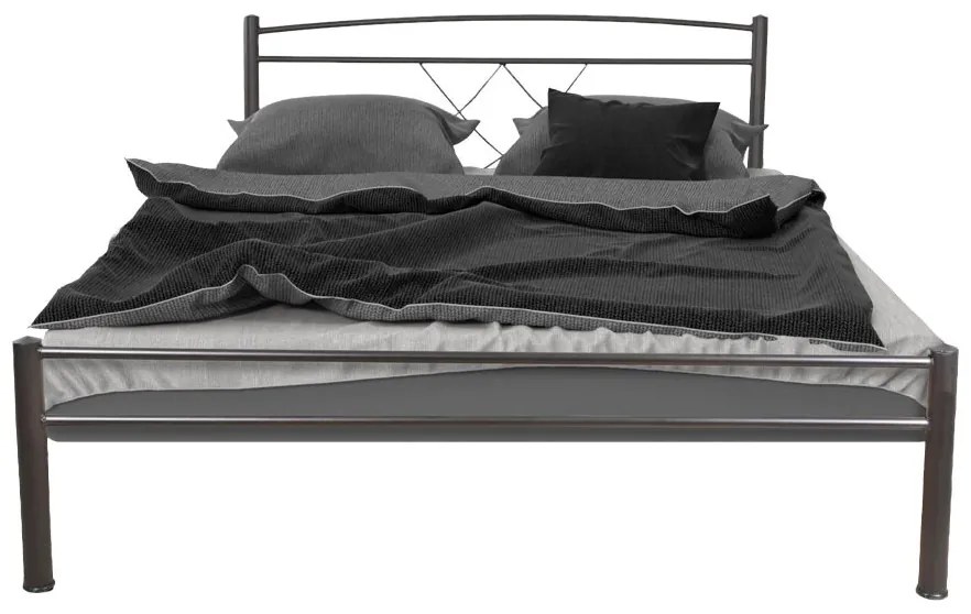 Κρεβάτι Μεταλλικό Emily Καφέ Σφυρήλατο, 140x200 εκ.