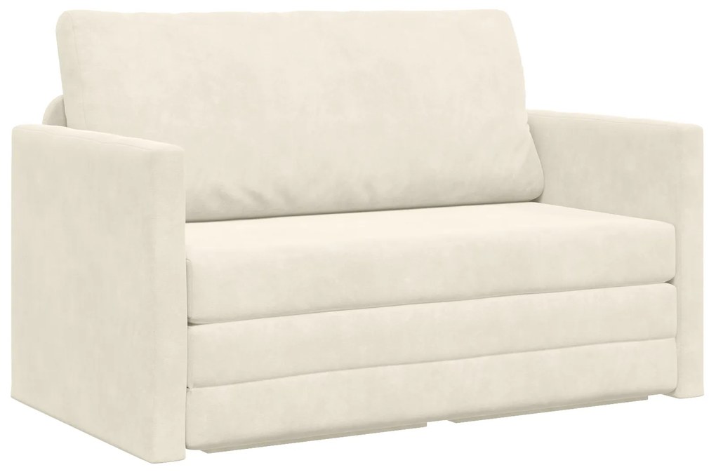 vidaXL Καναπές Κρεβάτι 2-σε-1 Κρεμ 124x204x61 εκ Βελούδο