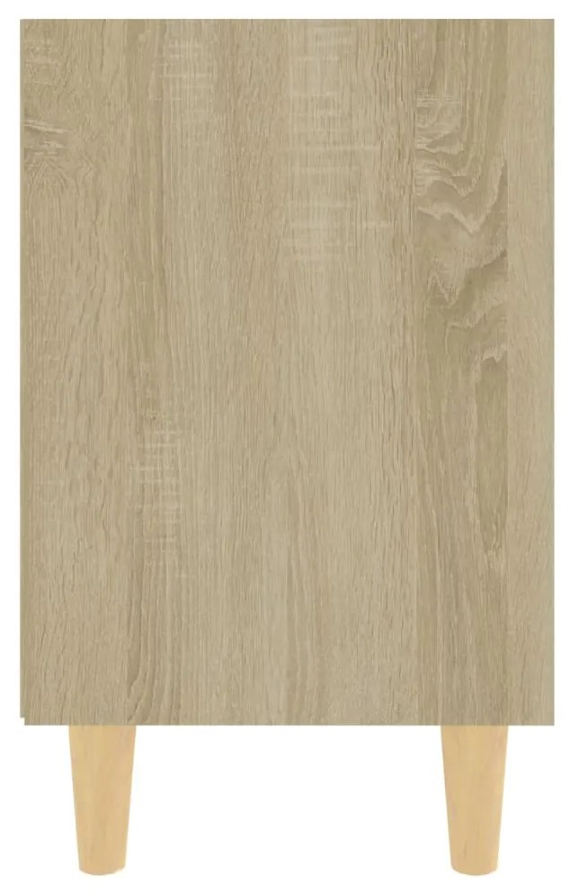 vidaXL Κομοδίνο Sonoma Δρυς 40 x 30 x 50 εκ. με Μασίφ Ξύλινα Πόδια