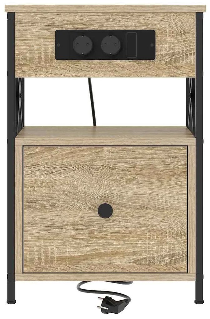 vidaXL Κομοδίνο 2 pcs Δρύς Sonoma 40 x 31 x 60 εκ. Επεξεργασμένο ξύλο