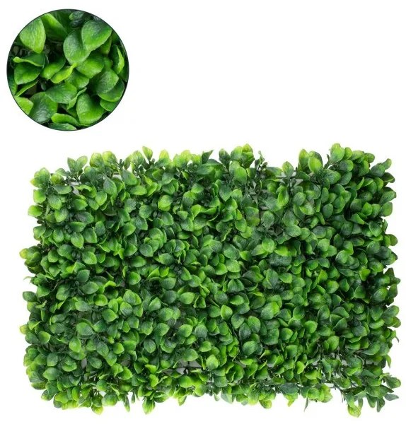 Artificial - Συνθετικό Τεχνητό Διακοσμητικό Πάνελ Φυλλωσιάς - Κάθετος Κήπος Πεπερομία - Πράσινο Μ60 x Υ40 x Π8cm Globostar-78425 78425