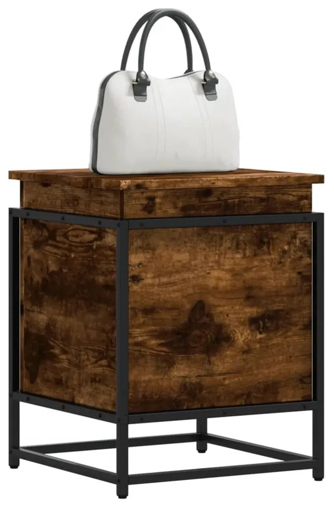 Κουτί Αποθήκευσης με Καπάκι Δρυς 40x40x51,5 εκ. Επεξ. Ξύλο