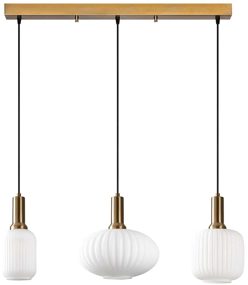 Φωτιστικό Οροφής - Ράγα Asker 521SHN3588 87x30x130cm 3xE27 40W White-Gold Opviq