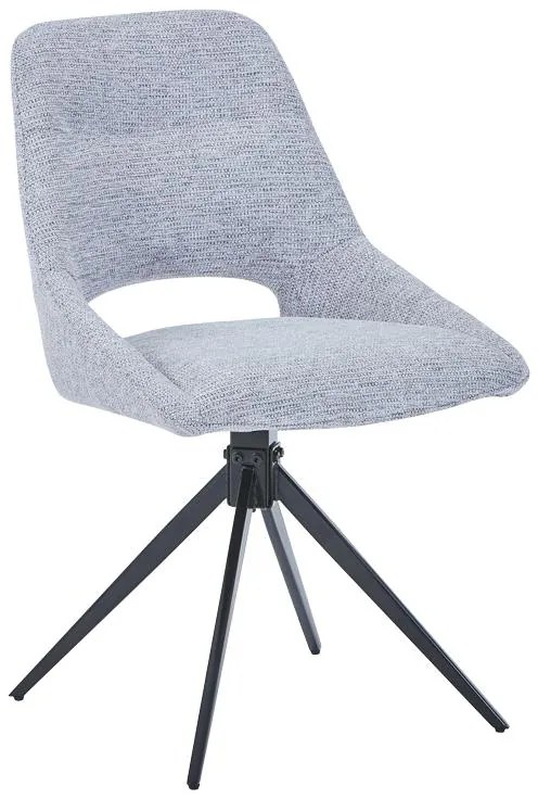 Καρέκλα περιστρεφόμενη Luciano I σε γκρι ύφασμα-πόδι μεταλλικό μαύρο 52.5x54x85εκ 52.5x54x85 εκ.
