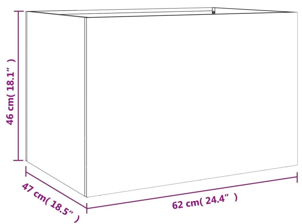 Ζαρντινιέρα Μαύρη 62x47x46 εκ. από Χάλυβα - Μαύρο