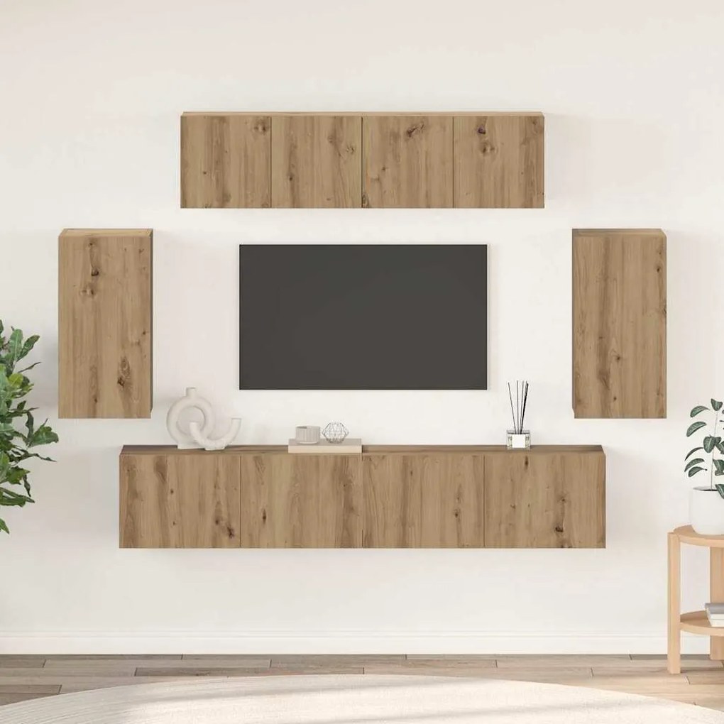 vidaXL Σετ επίπλου τηλεόρασης 6 pcs artisan δρυς 80 x 30 x 30 cm