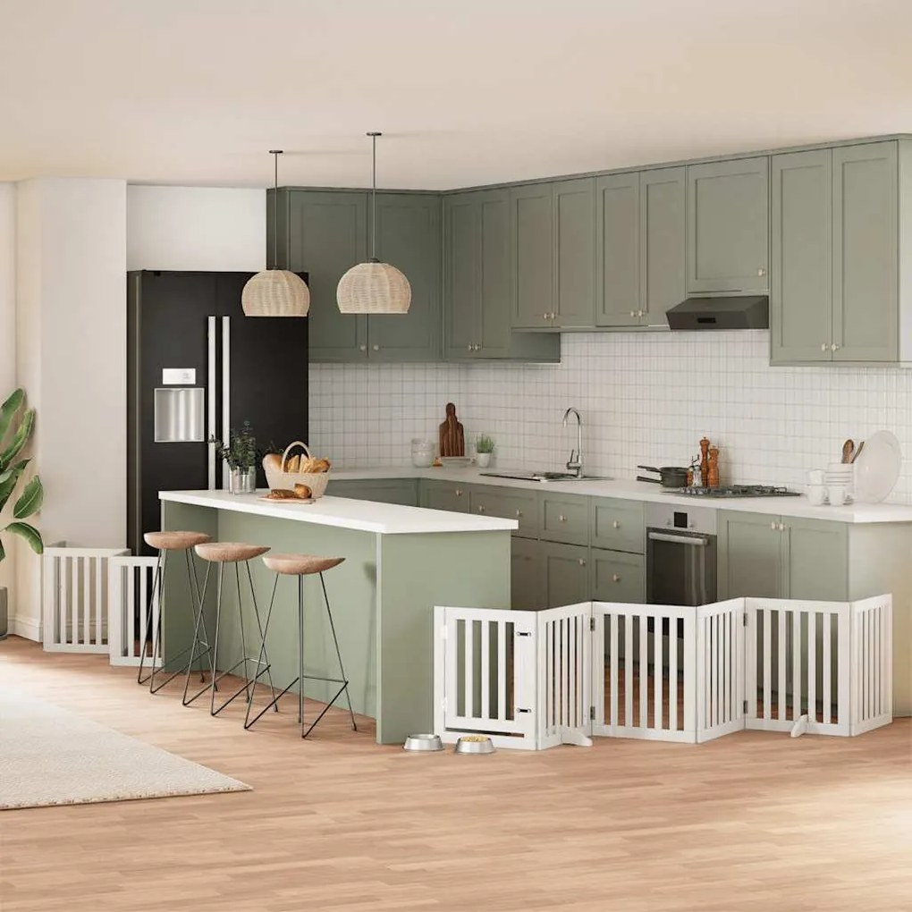 Διαχωριστικό Σκύλων/Πόρτα Πτυσσόμενο 12 Πάνελ 600εκ Ξύλο Λεύκας