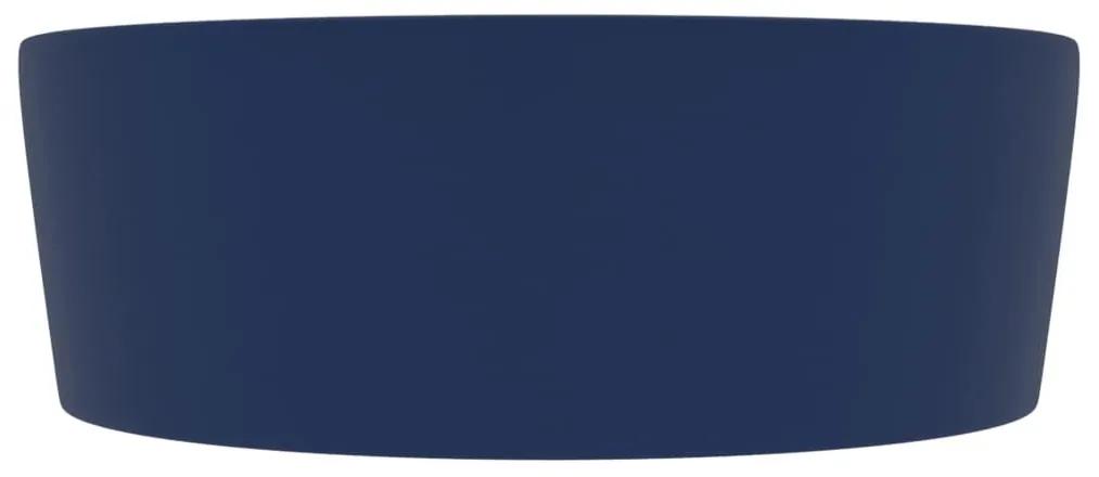 Νιπτήρας με Υπερχείλιση Σκούρο Μπλε Ματ 36x13 εκ. Κεραμικός - Μπλε
