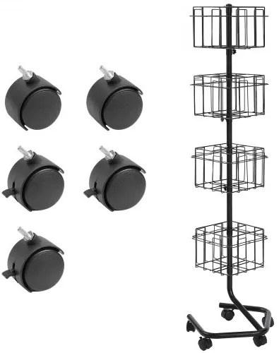 VEVOR Brochure Display Rack 32-Pocket Rotating Literature Display Stand 5 Wheels