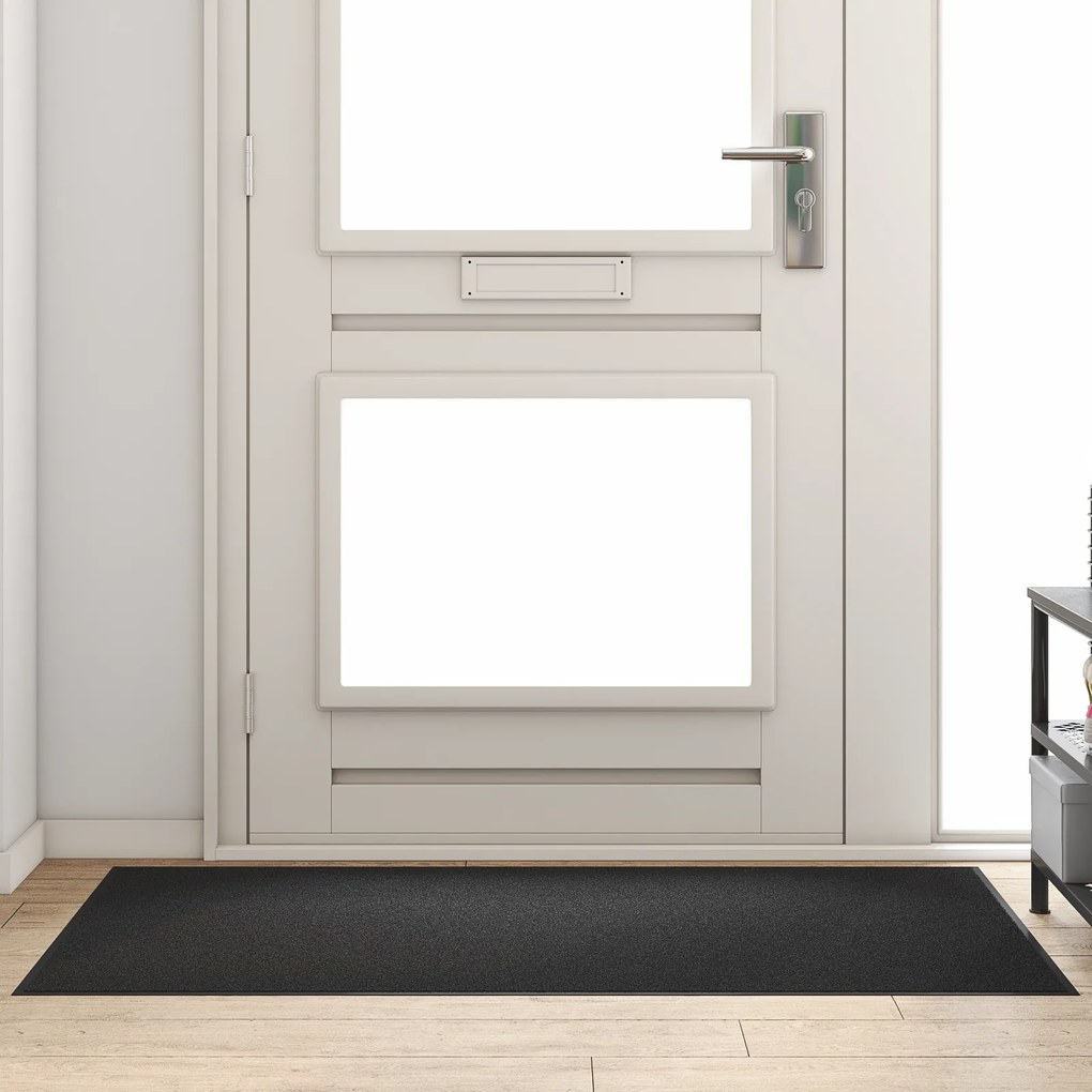 vidaXL Μαύρο Ορθογώνιο Πατάκι Πόρτας 90x150 εκ