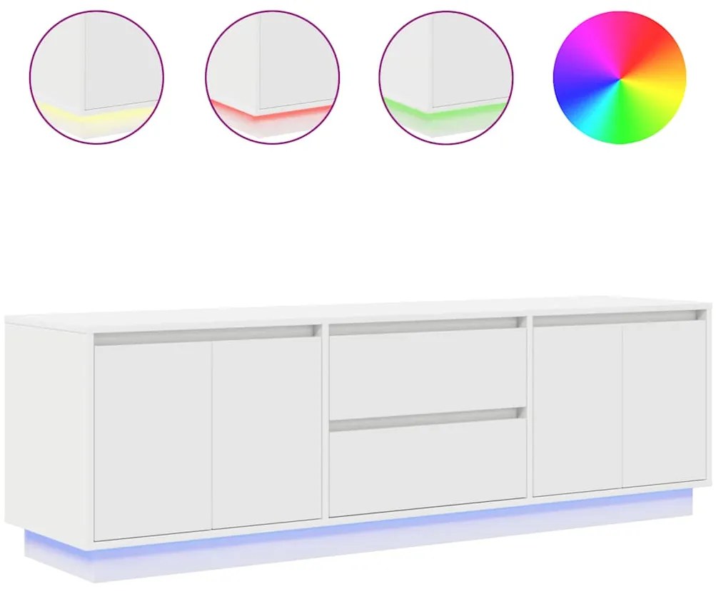 vidaXL Ντουλάπι Τηλεόρασης με LED Λευκό 160,5x41x50 εκ.