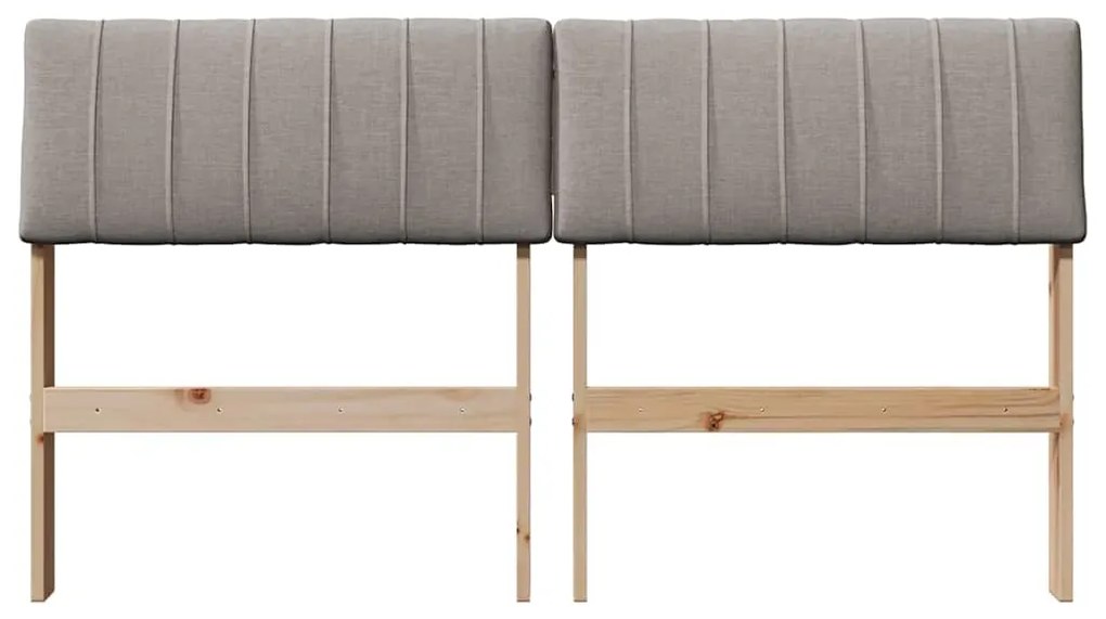 vidaXL Ταπετσαρισμένο κεφαλάρι Taupe 140 cm Στερεά ξυλεία πεύκου