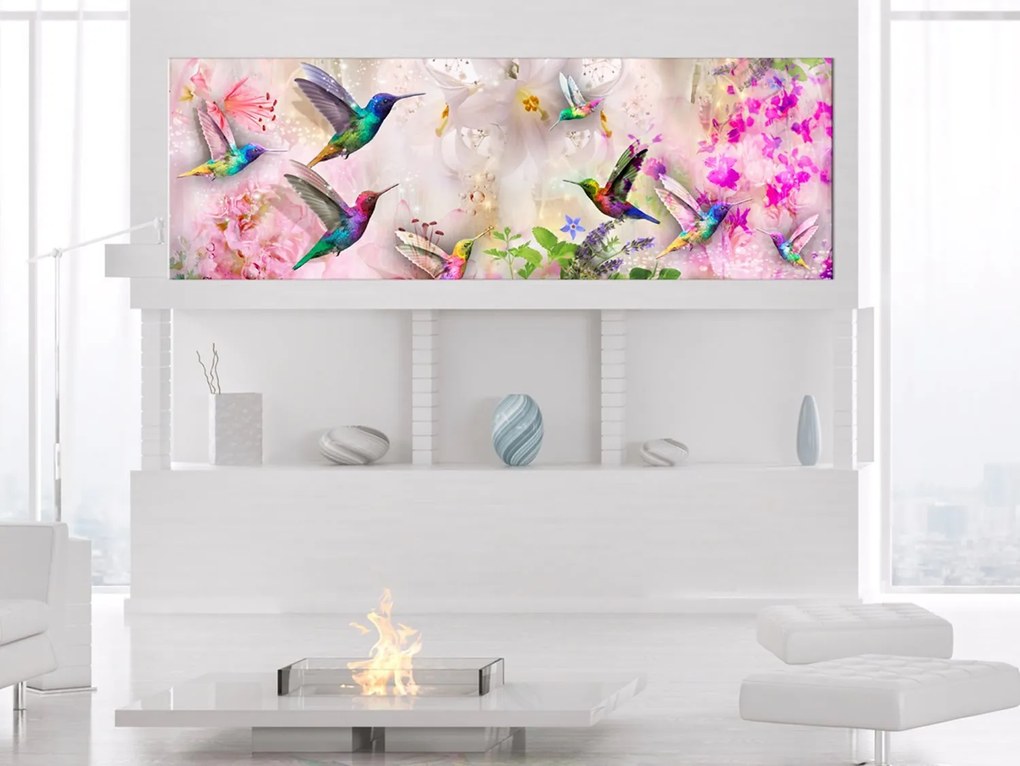 Πίνακας - Colourful Hummingbirds (1 Part) Narrow 120x40