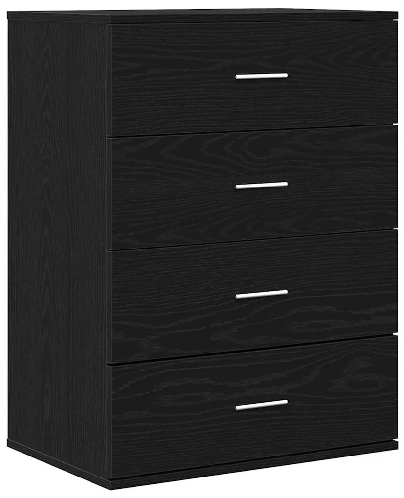 vidaXL Πλαϊνό γραφείο Μαύρη Οξυά 60 x 39 x 80 εκ Επεξεργασμένο ξύλο