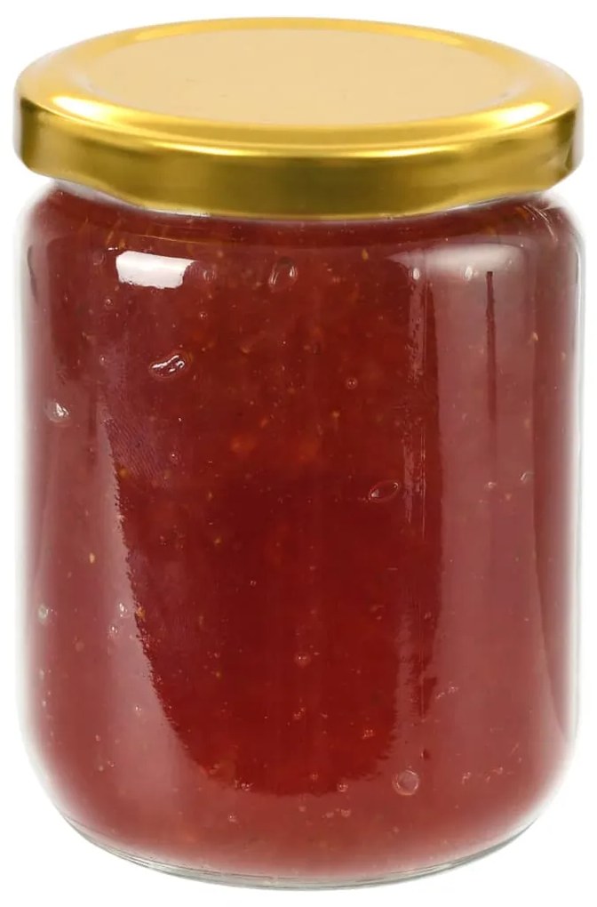 vidaXL Βάζα Μαρμελάδας 96 τεμ. 230 ml Γυάλινα με Χρυσά Καπάκια