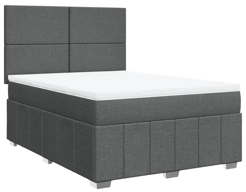 ΚΡΕΒΑΤΙ BOXSPRING ΜΕ ΣΤΡΩΜΑ ΣΚΟΥΡΟ ΓΚΡΙ 140X200 ΕΚ ΥΦΑΣΜΑΤΙΝΟ 3291685