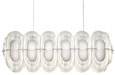 Κρεμαστό Φωτιστικό Οροφής LED 30W Χειροποίητο Οβάλ Φύλλα Χρυσού Fiordlys Slamp-FRDSXXLWHT01T00LINEU-Λευκό FRDSXXLWHT01T00LINEU