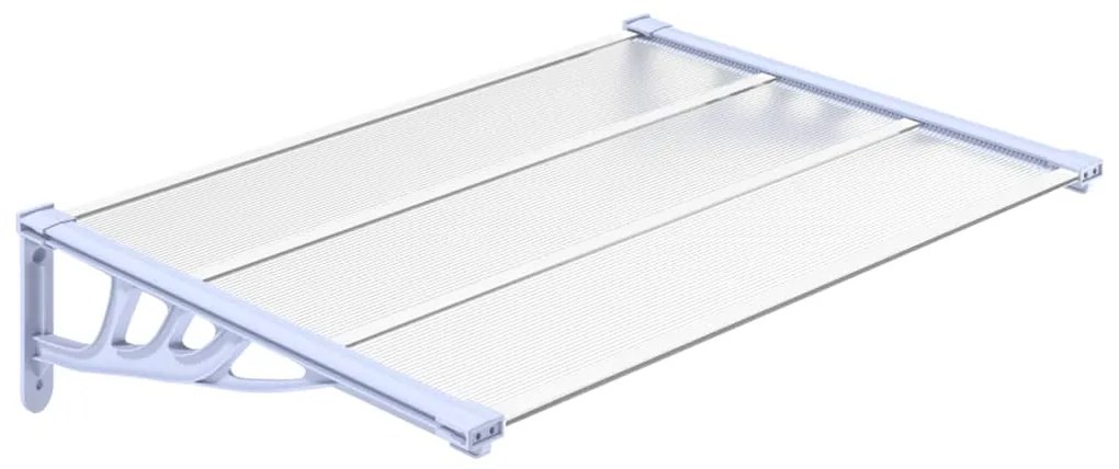 vidaXL Στέγαστρο Πόρτας Γκρι &amp; Διαφανές 122x90 εκ από Πολυκαρβονικό