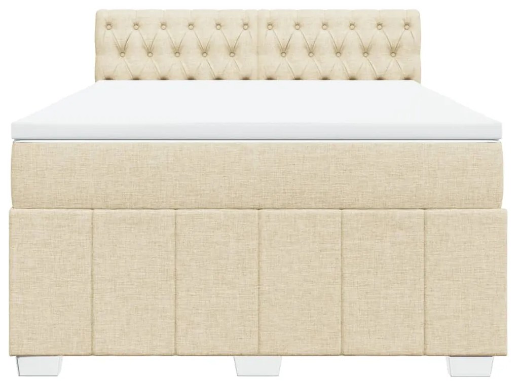 ΚΡΕΒΑΤΙ BOXSPRING ΜΕ ΣΤΡΩΜΑ ΚΡΕΜ 140X200 ΕΚ. ΥΦΑΣΜΑΤΙΝΟ 3287103