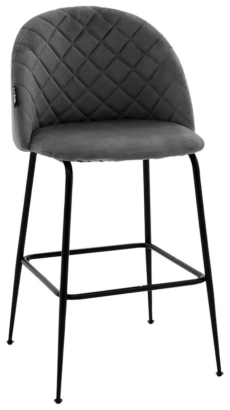 Intrahome Σκαμπό bar Kudos Intrahome μεταλλικό μαύρο-βελούδο ανθρακί | SKU: INTRAPA-130111209