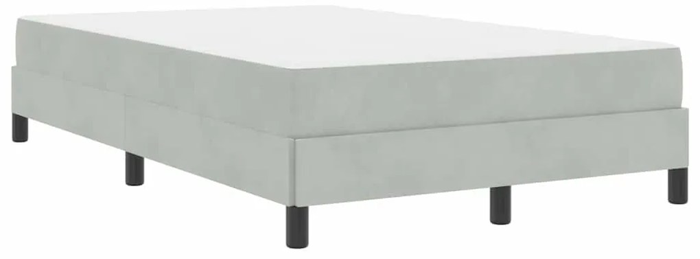 vidaXL Κρεβάτι box spring με στρώμα Ανοιχτό γκρι 120 x 190 cm Βελούδο