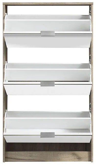 Παπουτσοθήκη Hugo 23 με Καθρέπτη Γκρί Δρύς 67x28x119 εκ. 67x28x119 εκ.