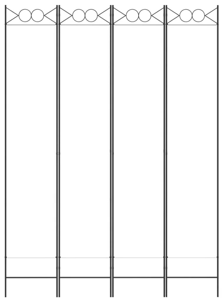vidaXL Διαχωριστικό Δωματίου με 4 Πάνελ Λευκό 160x220 εκ. Υφασμάτινο