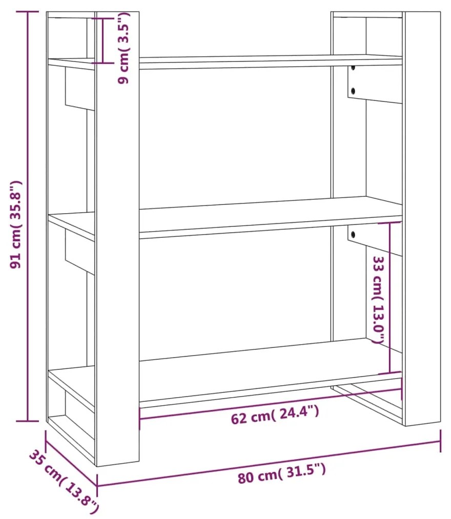 ΒΙΒΛΙΟΘΗΚΗ/ΔΙΑΧΩΡΙΣΤΙΚΟ ΧΩΡΟΥ ΜΑΥΡΟ 80X35X91 ΕΚ. ΜΑΣΙΦ ΠΕΥΚΟ 813903