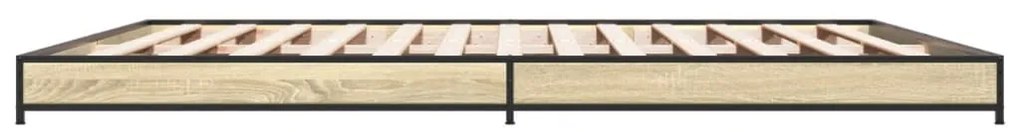 vidaXL Πλαίσιο Κρεβατιού Sonoma Δρυς 200x200 εκ. Επεξ. Ξύλο &amp; Μέταλλο
