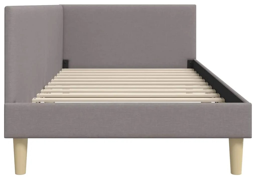 vidaXL Κρεβάτι Γωνίας Taupe 100 εκ x 200 εκ Ύφασμα και Κόντρα Πλακέ